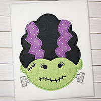 Frankenstein Bride Machine Applique Design - Triple Stitch